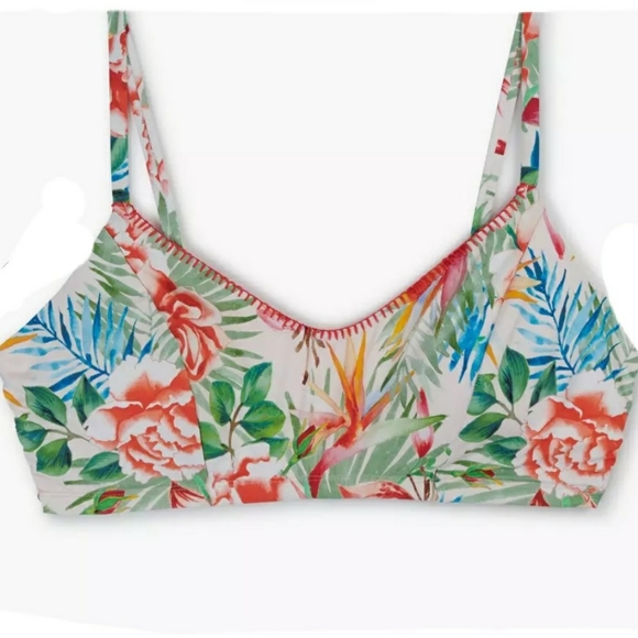 Lucky Brand Sunny San Diego Bralette 2 Piece Floral Swimsuit Set - Picture 2 of 6